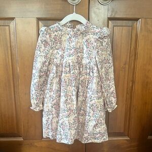 Janie and Jack Pink Floral Dress with Ruffles